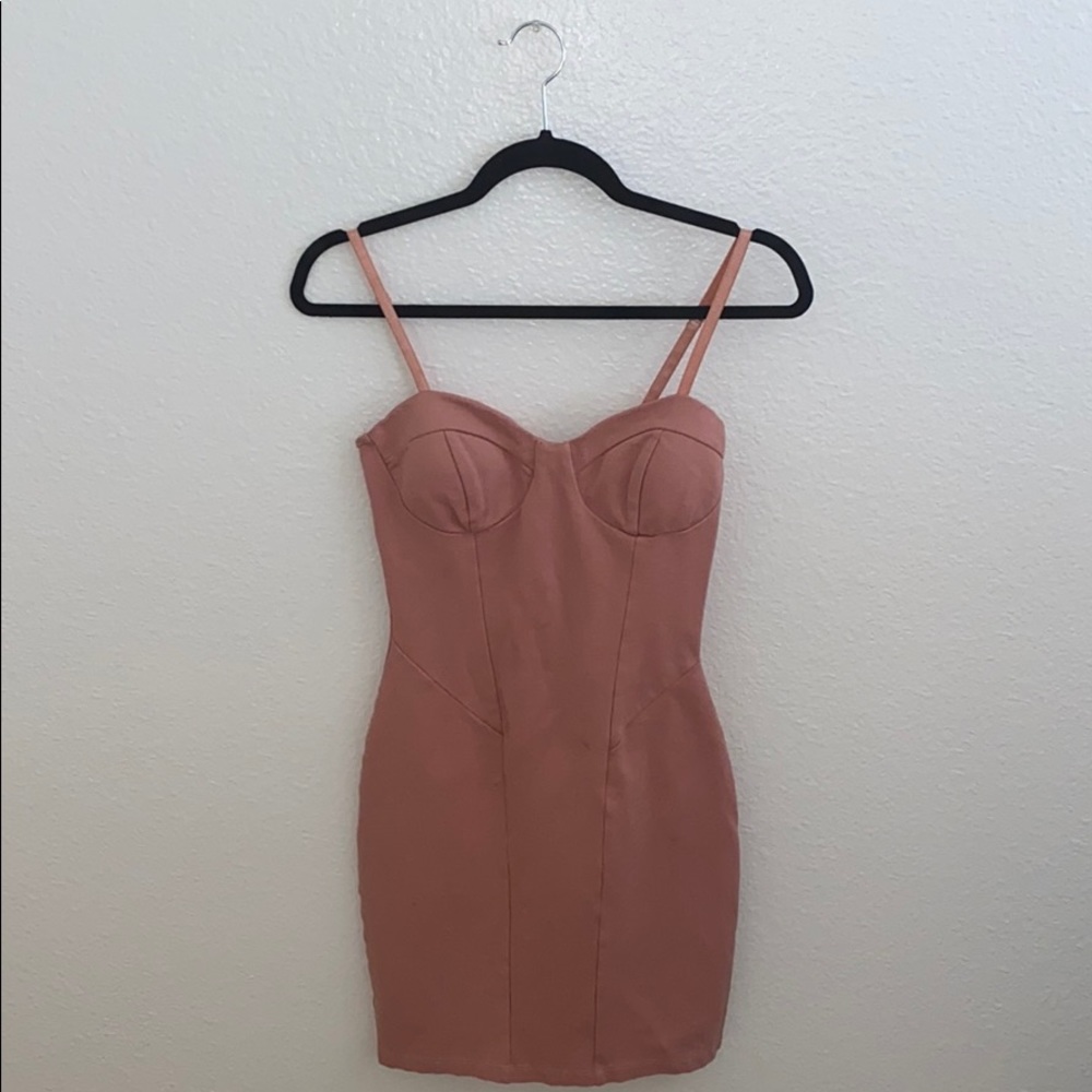 Pink Form Fitting Bodycon Dress - Small